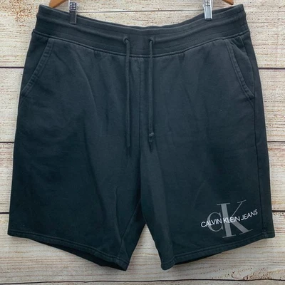 Pantalones cortos deportivos Calvin Klein Jeans negros con logotipo para hombre XXL mezcla de algodón cordón Foto 1 de 4