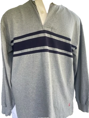 Nautica 男式 XXL TTG 纽扣毛衣灰色黑色羊毛尼龙混纺长袖 K — 第 1/4 张图片