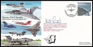 Cubierta jabalina firmada por Dickie Martin & Fred Sanders RAF EJA(S)4 Gloster GA5 - Imagen 1 de 3