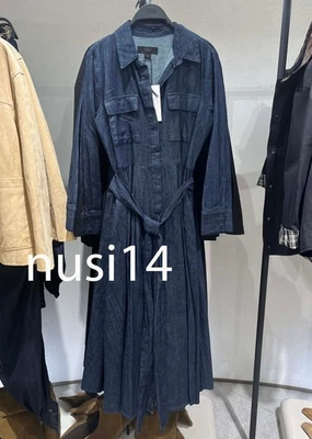 ZARA NEW WOMAN MIDI ZW COLLECTION BELTED DENIM DRESS BLUE XS-XXL 5216/263/407 - Image 1 of 2