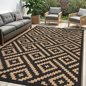Outdoor Rug for Patio - Waterproof Plastic Straw Camping Rugs 4x6 ft, Reversi... - Picture 1 of 6