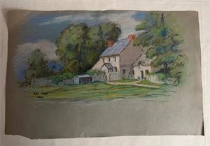 OLWEN TARRANT 1927-2012 ORIGINAL WATERCOLOUR & PASTEL LANDSCAPE - Picture 1 of 1