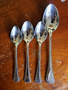 SET 4 SPOONS SERVING Reed and Barton Stainless 18/8 Miro Teaspoon OVAL SOUP - Picture 1 of 6