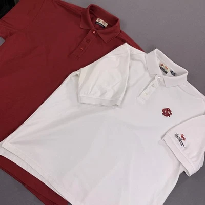 South Carolina Gamecocks Shirt Men XL Garnet White NCAA Lot of 2 Ray Tanner Polo - Image 1 of 4