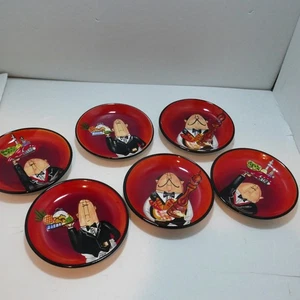 TRACY FLICKINGER "Italian Chef" LONG BREAD BOWL 17" X  4.75" Set with 6 plates - Picture 1 of 15