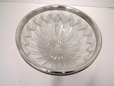 Beautiful  Large Antique Cut Crystal Bowl with Gorham Sterling Silver Rim - Image 1 of 4