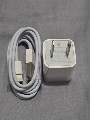 NEW Genuine Apple 5W USB Wall  Charger Cube Power Adapter A1835 And Cable 5 Pack - Image 1 of 3