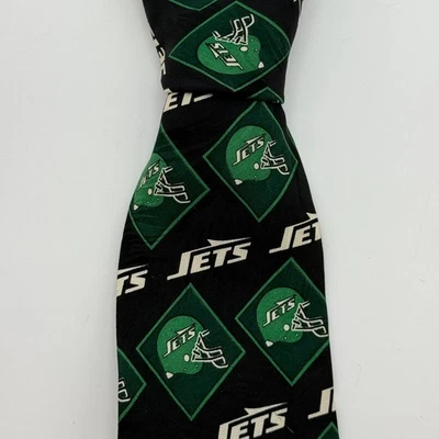 Corbata de seda vintage RM SPORT para hombre New York Jets 1996 NFL verde negra 3,5x59 Foto 1 de 4