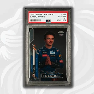 PSA 10 - Lando Norris #199 - 2020 Topps Chrome F1 - F1's Freshest - Rookie Card - Picture 1 of 5