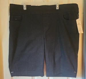 Bermuda Gloria Vanderbilt Amanda nuovi con etichette pantaloncini pull on pannello dimagrante taglie forti 22 W - Foto 1 di 19