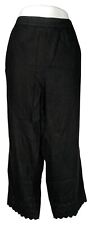 Susan Graver Women's Petite Pants 2XP PURE Linen Pull-On Black A575927