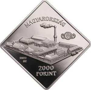 Hungary 2000 forint 2022 UNC Richter Gedeon Square Coin PP Proof - Picture 1 of 2