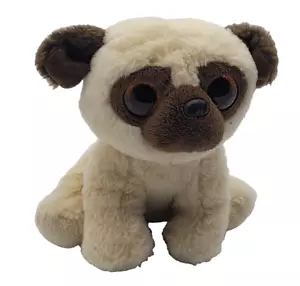 TY RUFUS PUG DOG TY BEANIE BOO 6"BEANIE PLUSH CUDDLY SOFT TOY RETIRED 2017 - Picture 1 of 11