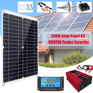 200W Solar Panel Kit 4000W Power Inverter Set 12V 100A Solar Charge Controller - Picture 1 of 22