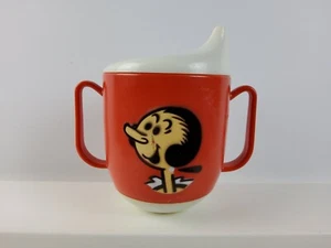 Vintage 1970s Popeye Olive Oyl 4.25" Plastic Red Sippy Cup Wobbles RARE - Picture 1 of 8