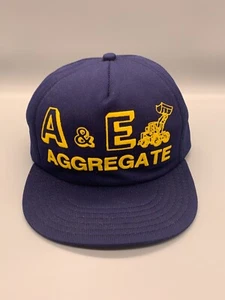 VINTAGE Trucker Mütze Kappe Druckknopflasche blau gelb A&E Aggregat Traktor Made in USA - Bild 1 von 11