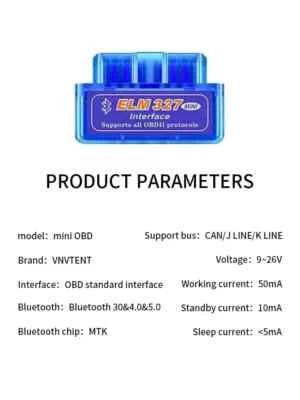 ELM327 ADATTATORE OBD2 SCANNER DIAGNOSI AUTO OBD BLUETOOTH DIAGNOSTICA ANDROID - Immagine 1 di 4