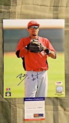Foto Auténtica Firmada por Billy Hamilton Ligas Menores Rojos de Cincinnati PSA Y26034 Foto 1 de 4