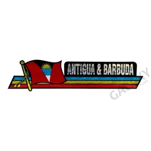 Antigua & Barbuda Bumper Sticker  / Flag Sticker / "3 x 11 3/4" Bumper Sticker - Picture 1 of 1