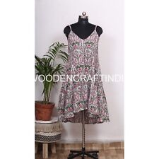 Timeless Style Handcrafted Block Print Boho Summer Dress Adjustable Length
