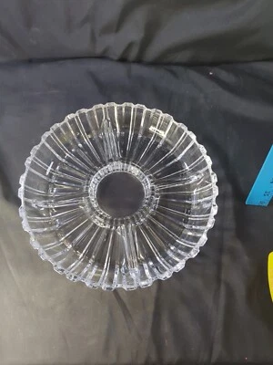 Vintage Alexandria Crystal Clear Round Sectional Dish W Dip  9.75"D X 1.5"H Rare - Image 1 of 4