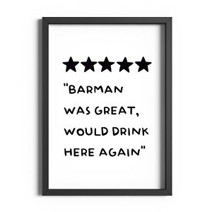 Barman Was Great Fun Kitchen Review Picture Wall Art Home Bar Cart Print Poster