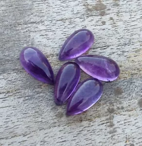 Natural Amethyst Big Pear Shape Cabochon Calibrated Loose Gemstones All Sizes - Picture 1 of 7