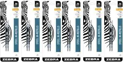 Recambios para bolígrafo Zebra G-301, acero inoxidable, mediano 0,7 mm negro, paquete de 6 Foto 1 de 2