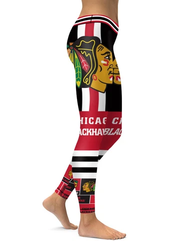 Chicago Blackhawks Leggings Small-XXL (0-14) Hockey Ice Fan Women Game Cover