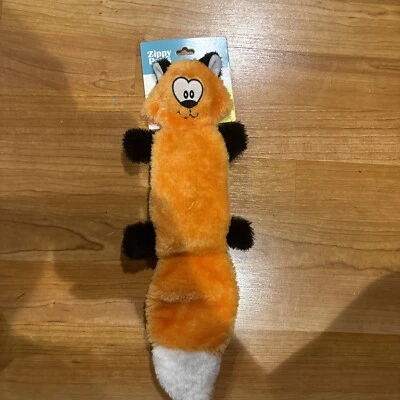 Zippy Paws 14' Zingy The Fox  Squeaky Toy For Dogs No Stuffing New - Image 1 of 4