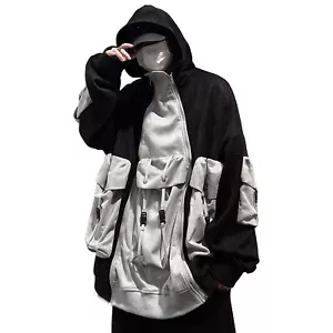 Sudadera de carga con capucha y cremallera funcional Niepce Patchwork para hombre - Imagen 1 de 12