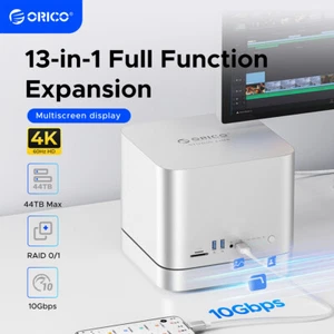 ORICO USB HUB HDD Enclosure Mac mini 3.5 SATA NVME M.2 SSD HDD Docking Station - Bild 1 von 10