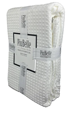 Manta Colcha PiuBelle QUEEN Waffle Texturizada 100% Algodón Blanco Foto 1 de 4