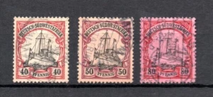 Sellos antiguos definitivos de envío Southwest Africa (Alemania) DSWA 1901 (Michel 17/19) n - Imagen 1 de 2