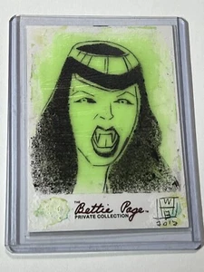 RARE THE BETTIE PAGE PRIVATE COLLECTION One of a Kind Sketch Card - 1/1 - MINT - Picture 1 of 4