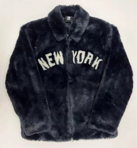 KITH×MLB Faux Fur Jacket Size M Navy Black From Japan - Picture 1 of 5
