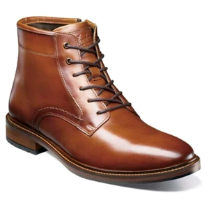 Florsheim Forge Plain Toe Cognac Lace Up Boots - Picture 1 of 9
