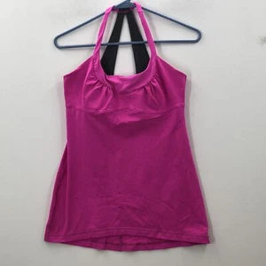 Lululemon Woomens Pink Scoop Neck Sleeveless Cross Back Tank Top Size 8 - Picture 1 of 7