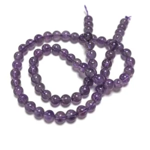 Purple Amethyst Beads Plain Round 6mm Strand Of 60+ - Picture 1 of 1