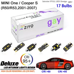 White LED Light Bulbs Interior Light Kit For R50 R53 2001-2007 MINI One Cooper S - Picture 1 of 8