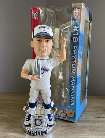PEYTON MANNING Indianapolis Colts SUPER BOWL XLI MVP Ring Base Bobblehead NIB! Cover