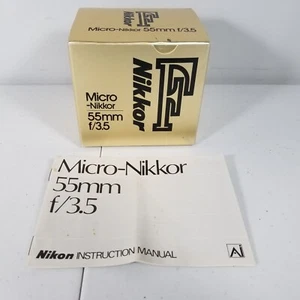 Micro Nikkor 55mm f/3.5 ai - 401 - SOLO CAJA Y MANUAL - Imagen 1 de 11