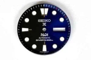 Dial for Seiko 7S26-0020 SKX007 divers Padi 200m - Black Blue - Imagen 1 de 1