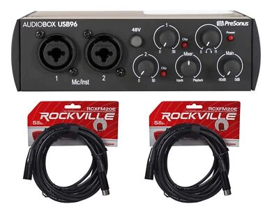 PRESONUS AUDIOBOX 96 2x2 Bus-powered Audio 2.0 Recording Interface+Cables - Image 1 of 4