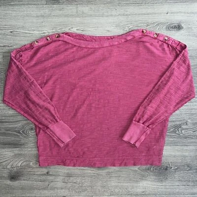 Anthropologie Delilah пуловер верхний маленький кнопка плеча розовый большого размера - Изображение 1 из 4