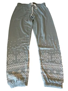 PJ Salvage Snowflake Fair Isle Lounge Pajama Pants Blue Large NWT RZMOP3 Soft - Picture 1 of 4
