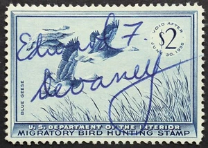U.S. Used Stamp Scott #RW22 1955 $2 Federal Duck Hunting, Extra Fine. A Gem! - Picture 1 of 2