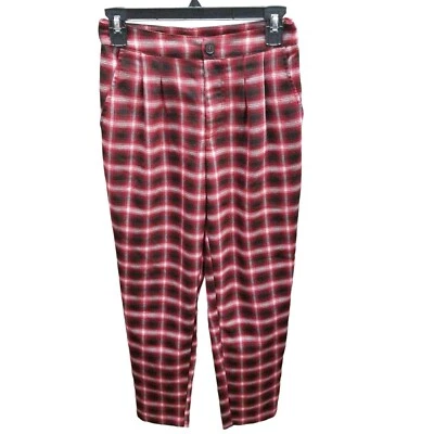 Pantalón a cuadros Forever21 para mujer talla S rojo negro Foto 1 de 4