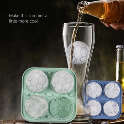 3D Fußball Eiswürfelform Silikon Eiswürfelbereiter EM WM Groß Ice Ball für Club - Bild 1 von 4
