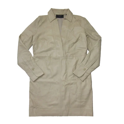 NWT Equipment Riannon in Safari Lamb Leather Mini Shift Dress S $750 - Image 1 of 4